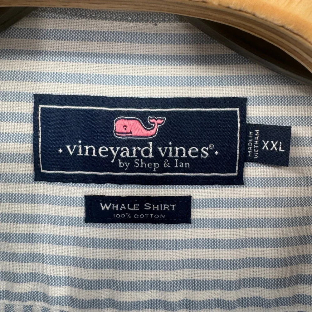 Vineyard Vines Whale Shirt Mens 2XL Striped Button‎ Down Long Sleeve - Picture 4 of 7